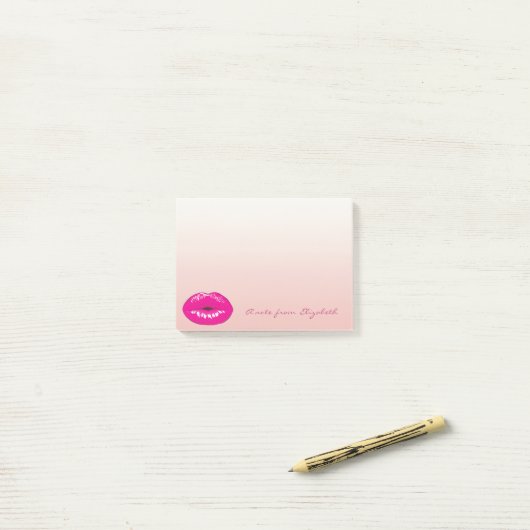 Elegant Chic Stilftiges Girly, Lippen Post-it Klebezettel (Auf Schreibtisch)