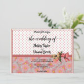 Elegant Chic Stilftiges Script Formal Floral Weddi Einladung (Stehend Vorderseite)