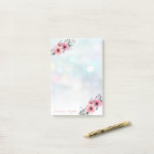 Elegant Chic Stilmädchen ,Bokeh ,Blume Post-it Klebezettel (Auf Schreibtisch)