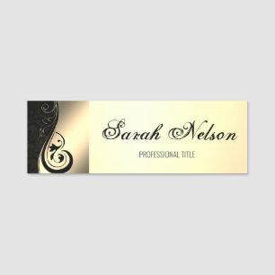 Elegant Chic Stilvolle Wirbel Damask Namensschild