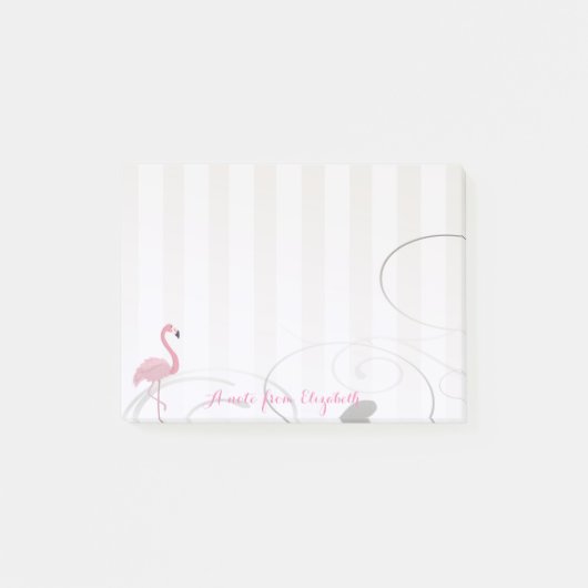 Elegant Chic Stylish Girly , rosa Flamingo Post-it Klebezettel (Vorderseite)
