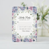 Elegant Chic Succulents Florals Wedding RSVP (Stehend Vorderseite)