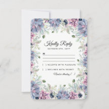 Elegant Chic Succulents Florals Wedding RSVP