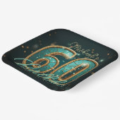 Elegant Chic Teal and Gold 60th Birthday Party Pappteller (Gewinkelt)