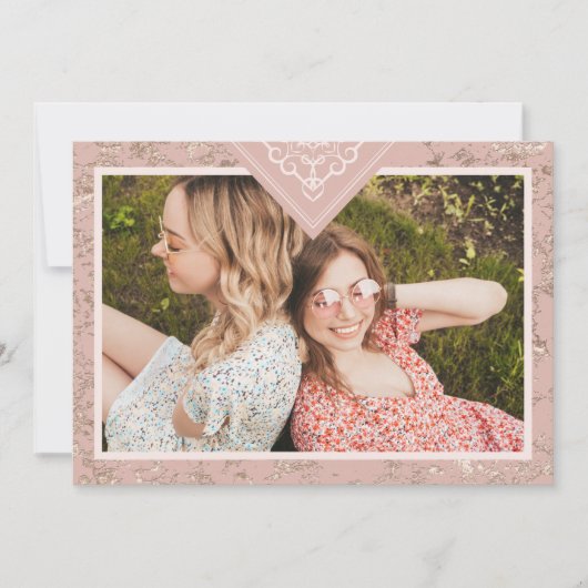 Elegant Chic Texture in Pink Bridesmaid Proposal (Vorderseite)