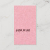 Elegant Chic Texture Pink Fashion Consultant Visitenkarte (Vorderseite)