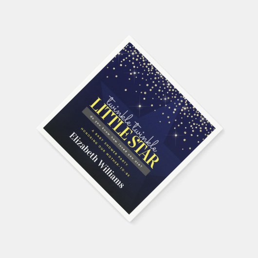 Elegant Chic Twinkle Little Star Baby Shower Serviette (Ecke)