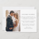 Elegant Chic Two Foto Wedding Vielen Dank Dankeskarte (Rückseite)