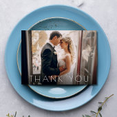 Elegant Chic Two Foto Wedding Vielen Dank Dankeskarte