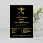 Elegant Chic Typografy Nurse Graduation Party Foi Folieneinladung (Stehend vorne)