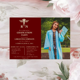 Elegant Chic Typografy Nurse Graduation Party Foi Folieneinladung