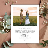 Elegant Chic Typografy Script 2 Foto Wedding Dankeskarte