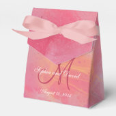Elegant Chic Watercolor Pink Monogram Wedding  Geschenkschachtel (Vorderseite)