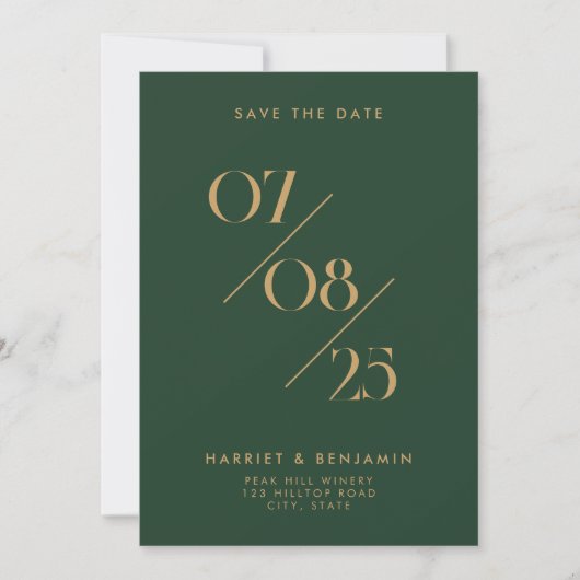 Elegant Chic Wedding Date Nicht-Foto Save the Date (Vorderseite)