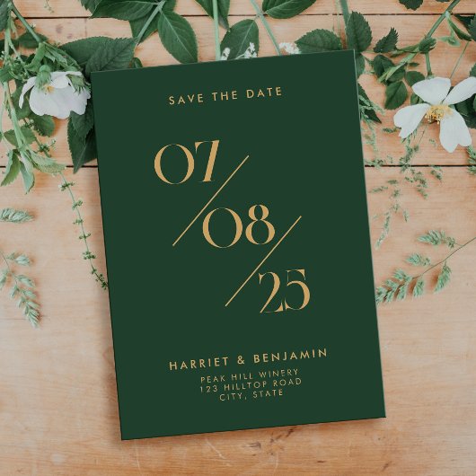 Elegant Chic Wedding Date Nicht-Foto Save the Date