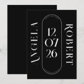 Elegant Chic Wedding Date Save The Date (Vorne/Hinten)