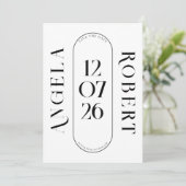 Elegant Chic Wedding Date Save The Date (Stehend Vorderseite)