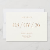 Elegant Chic Wedding Ivory Non-Foto Save the Date (Vorderseite)