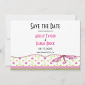 Elegant Chic Whimsical Script Boho Floral Wedding Save The Date (Vorderseite)
