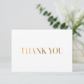 Elegant Chic White Gold Danke Foto Card (Stehend Vorderseite)