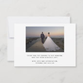 Elegant Chic White Gold Danke Foto Card (Rückseite)