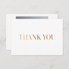 Elegant Chic White Gold Danke Foto Card