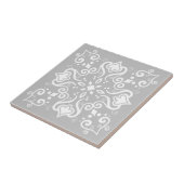 Elegant Chic White Gray Azulejo Style Muster A01c Fliese (Seite)
