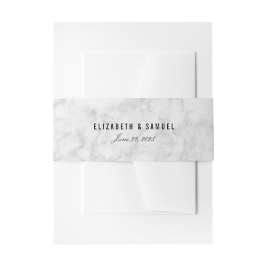 Elegant Chic White Gray Marble Wedding Bands Einladungsbanderole (Vorderseite Beispiel)