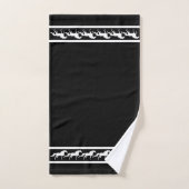 Elegant, Chic White Horses on Black Badhandtuch Set (Handtuch)