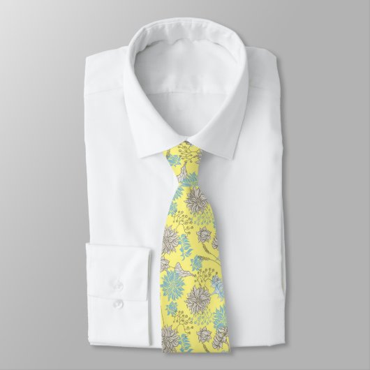 Elegant Chic Wildblume Yellow Neck Tie Krawatte (Gebunden)