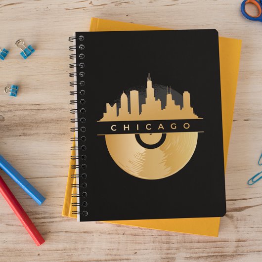 Elegant Chicago Illinois Skyline Vinyl Notizblock