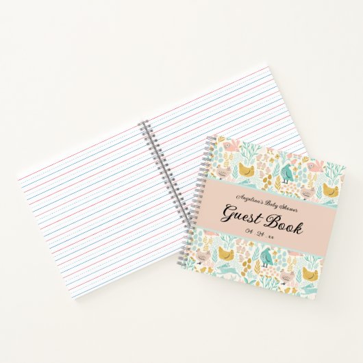Elegant Chicken Baby Shower Guestbook Notebook Notizblock (Innenseite)