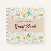 Elegant Chicken Baby Shower Guestbook Notebook Notizblock (Vorderseite)