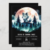 Elegant Children Wolf Birthday Einladung (Vorne/Hinten)