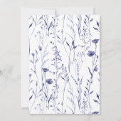 Elegant Chinaware Blue Floral Wedding Einladung (Rückseite)