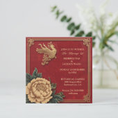 Elegant chinesisch lebendig rot einladung (Stehend Vorderseite)