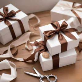 Elegant Chocolate Brown 965324 Satinband