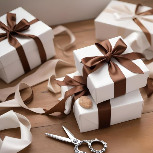 Elegant Chocolate Brown 965324 Satinband