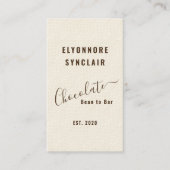 Elegant Chocolate Embossed Texture Look QR Code Visitenkarte (Vorderseite)