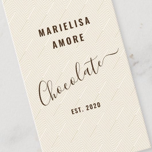 Elegant Chocolate Embossed Texture Look QR Code Visitenkarte