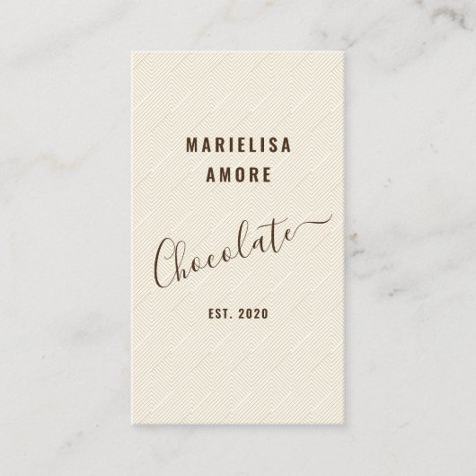 Elegant Chocolate Embossed Texture Look QR Code Visitenkarte (Vorderseite)