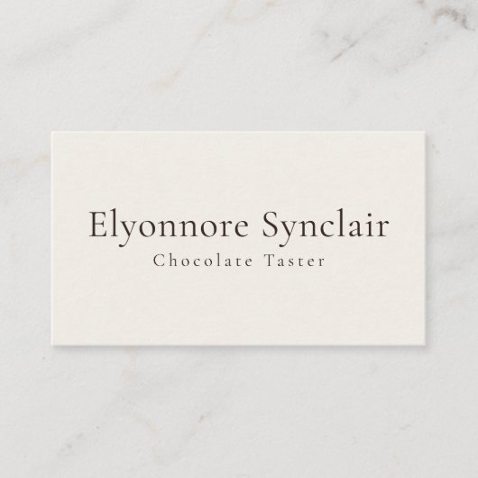Elegant Chocolate Tasting Minimal Visitenkarte (Vorderseite)