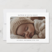 Elegant Christening Script Baby Foto Baptisse Einladung (Vorderseite)
