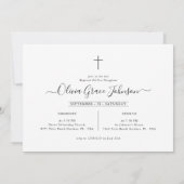 Elegant Christening Script Baby Foto Baptisse Einladung (Rückseite)