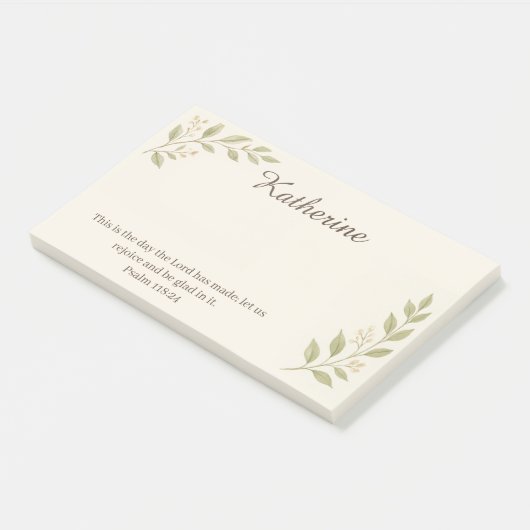 Elegant Christian Botanical Sticky Notes 10"x6" Post-it Klebezettel (angewinkelt)