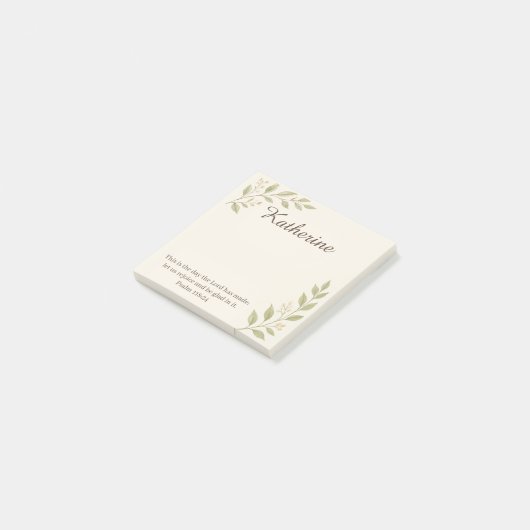 Elegant Christian Botanical Sticky Post-It Notes Klebezettel (angewinkelt)