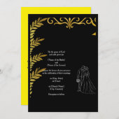 Elegant Christian Wedding Invitation | Gold Floral Einladung (Vorne/Hinten)