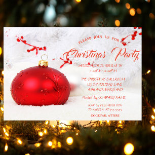 Elegant Christmas Balls Company Weihnachtsfeier Einladung