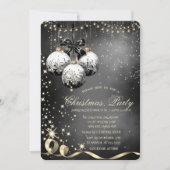 Elegant Christmas Balls Sparkle Christmas Party  Einladung (Vorderseite)