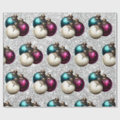 Elegant Christmas Bauble Ornament Geschenkpapier (Flach)